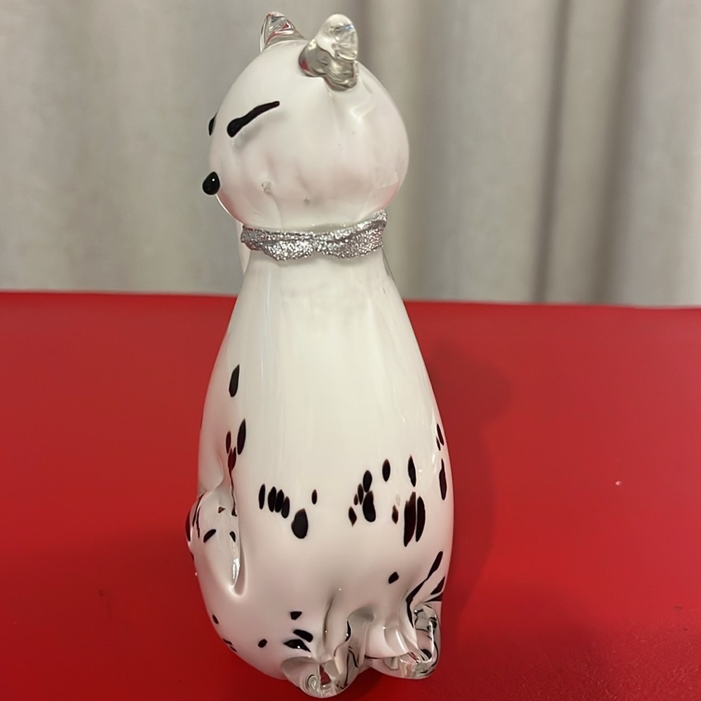 Vintage Murano  Cat Figurine - White and Black - Picture 2 of 5